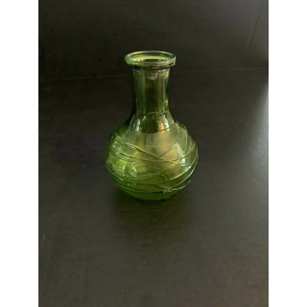 Vintage Green Glass Vase 6